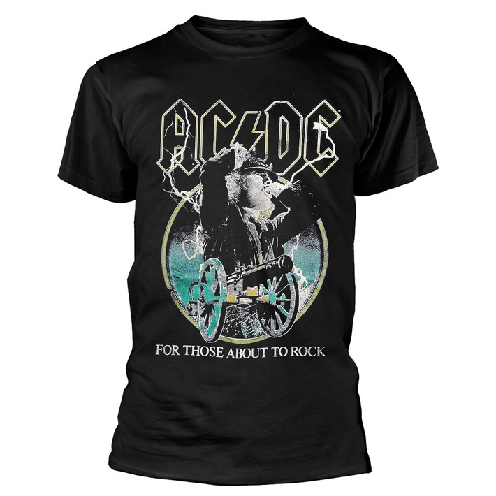 AC/DC 'For Those About To Rock Yellow Outlines' (Black) T-Shirt