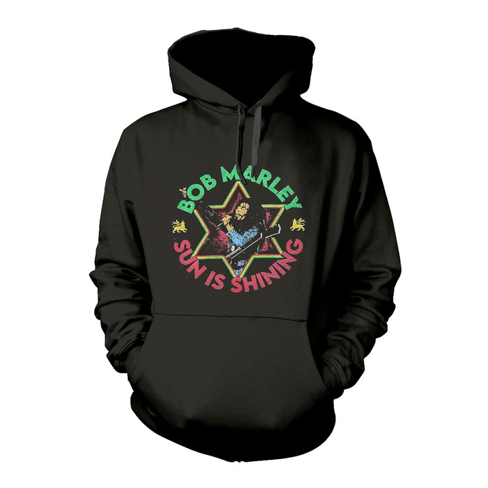 Bob Marley 'Sun Is Shining' (Black) Pull Over Hoodie