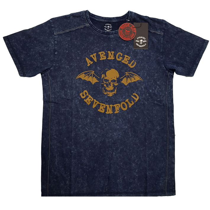 Avenged Sevenfold 'Logo' (Blue) Snow Wash T-Shirt