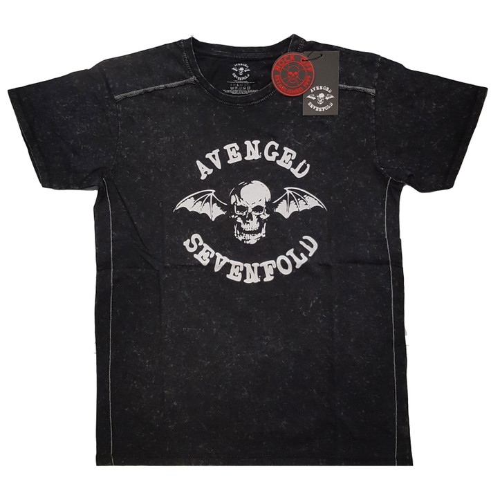 Avenged Sevenfold 'Logo' (Black) Snow Wash T-Shirt