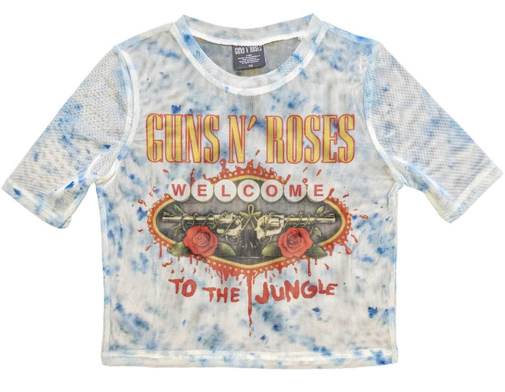 Guns N' Roses 'Welcome To The Jungle LV' (Multicoloured) Womens Mesh Crop Top