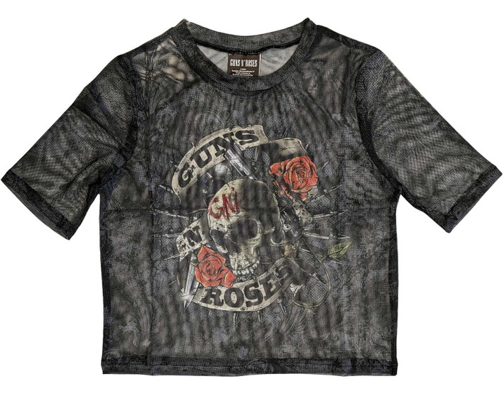 Guns N' Roses 'Firepower' (Black) Womens Mesh Crop Top