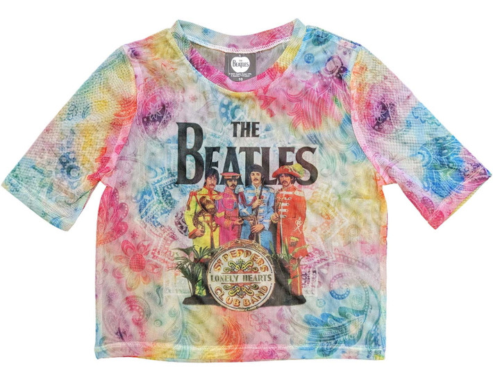 The Beatles 'Sgt Pepper' (Multicoloured) Womens Mesh Crop Top