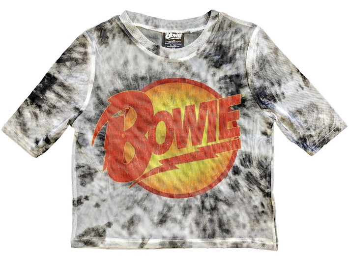 David Bowie 'Diamond Dogs Logo' (Multicoloured) Womens Mesh Crop Top