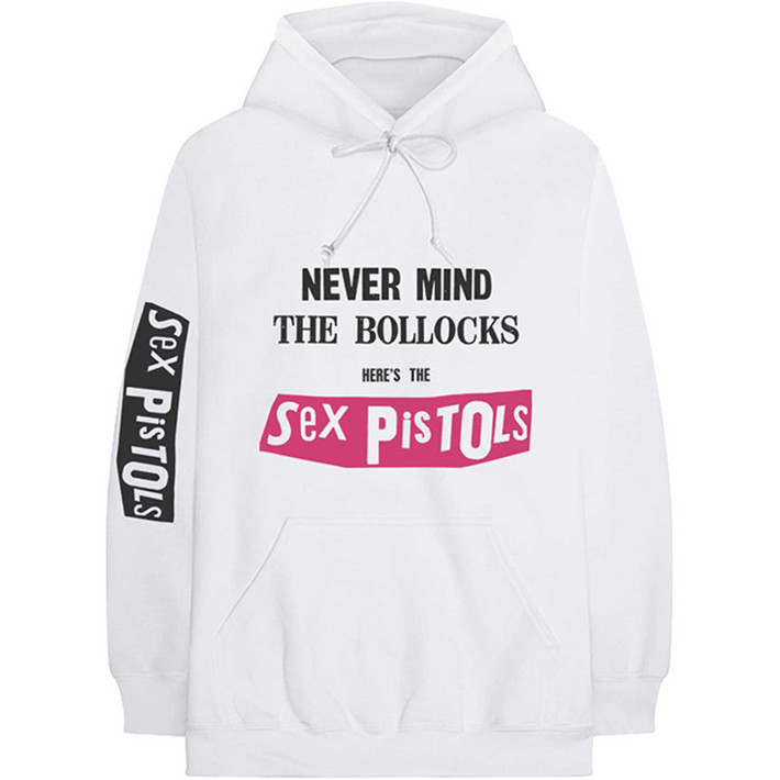 Sex Pistols 'Never Mind The Bollocks' (White) Pull Over Hoodie