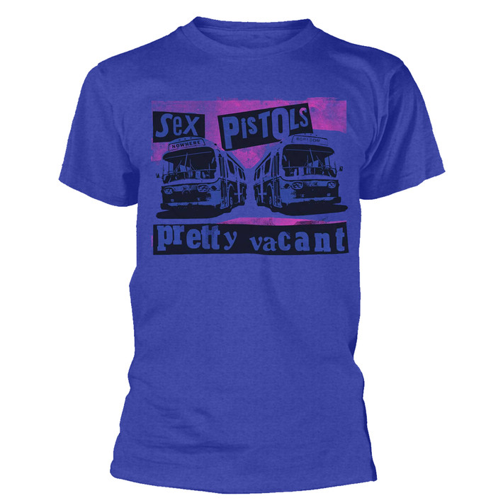 Sex Pistols 'Pretty Vacant Coaches' (Blue) T-Shirt