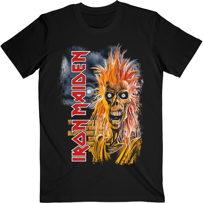 Iron Maiden 'First Album Tracklist V.3' (Black) T-Shirt Front