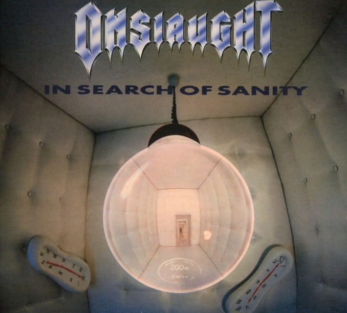 Onslaught 'In Search Of Sanity' 2LP Grey Red Splatter Vinyl