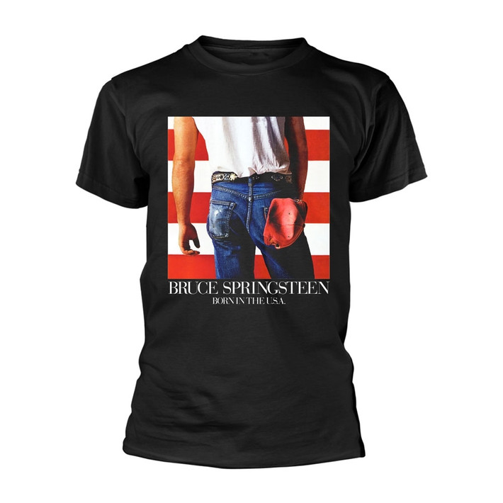Bruce Springsteen 'Born in the USA' (Black) T-Shirt Front