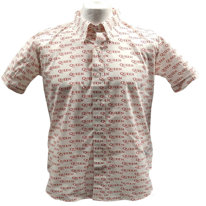 Queen 'Logo Pattern' (White) Casual Shirt