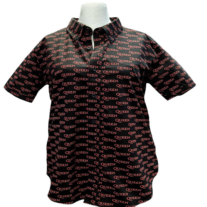 Queen 'Logo Pattern' (Black) Casual Shirt