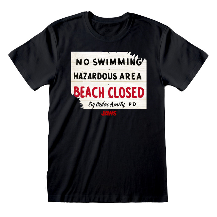 Jaws 'No Swimming' (Black) T-Shirt