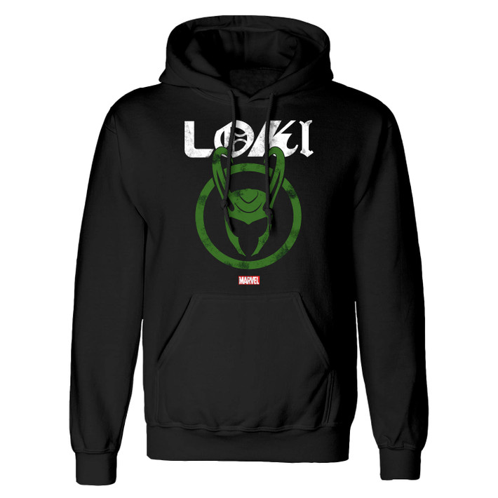 Marvel Loki 'Distressed Logo' (Black) Pull Over Hoodie