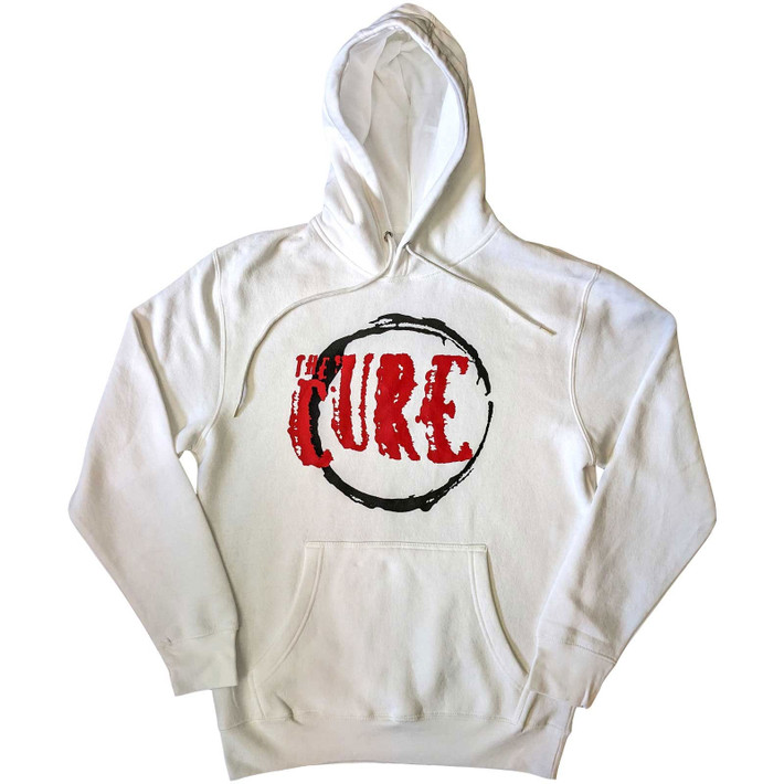 The Cure 'Circle Logo' (White) Pull Over Hoodie