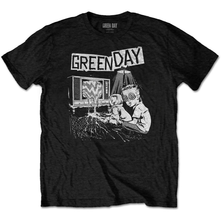 Green Day 'TV Wasteland' (Black) T-Shirt