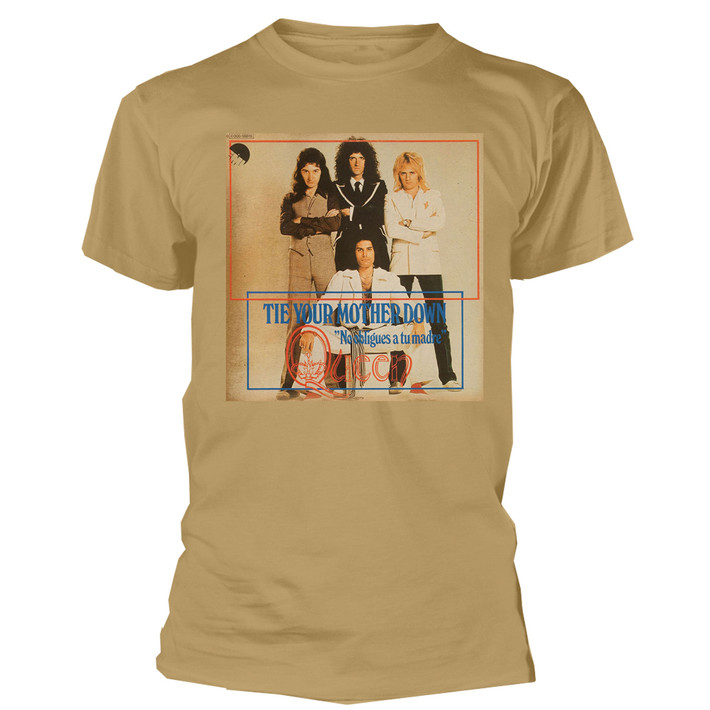 Queen 'Tie Your Mother Down' (Old Gold) T-Shirt