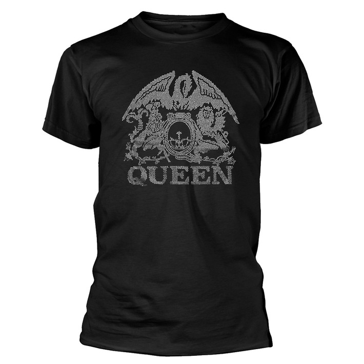 Queen 'Crest Diamante' (Black) T-Shirt