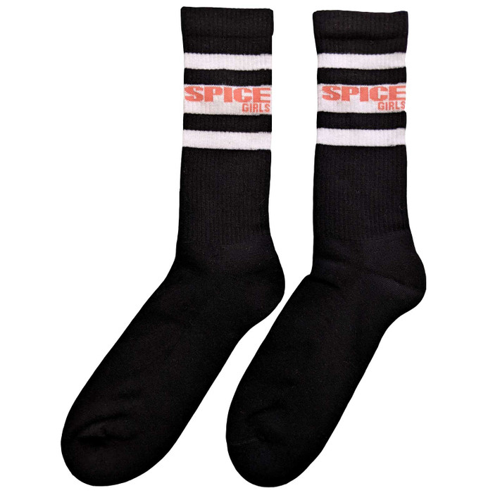 Spice Girls 'Logo & Stripes' (Black) Socks (One Size = UK 7-11)