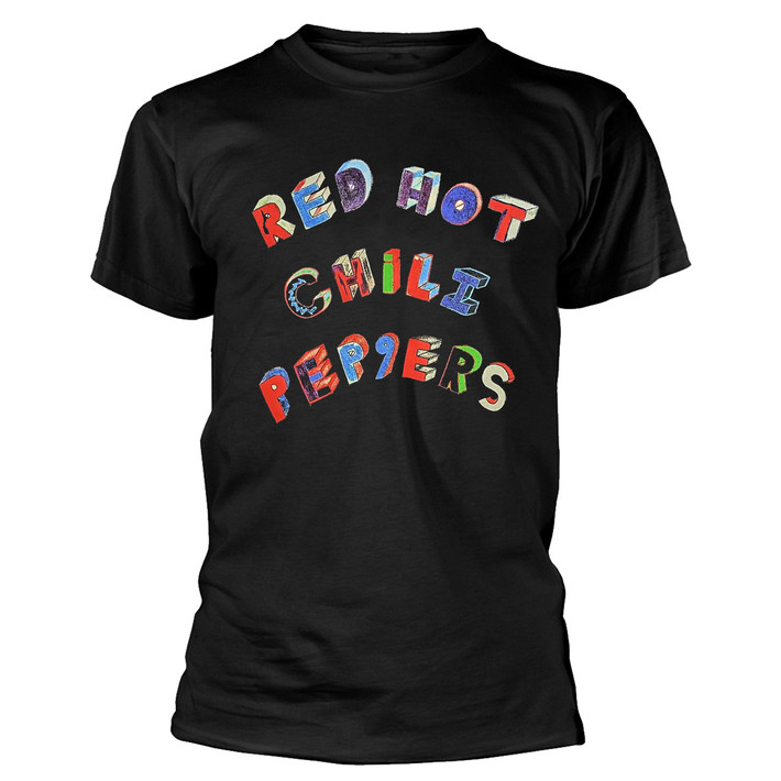 Red Hot Chili Peppers 'Colourful Letters' (Black) T-Shirt