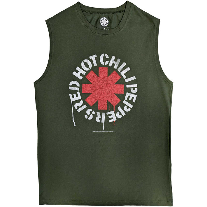 Red Hot Chili Peppers 'Stencil' (Green) Tank Vest