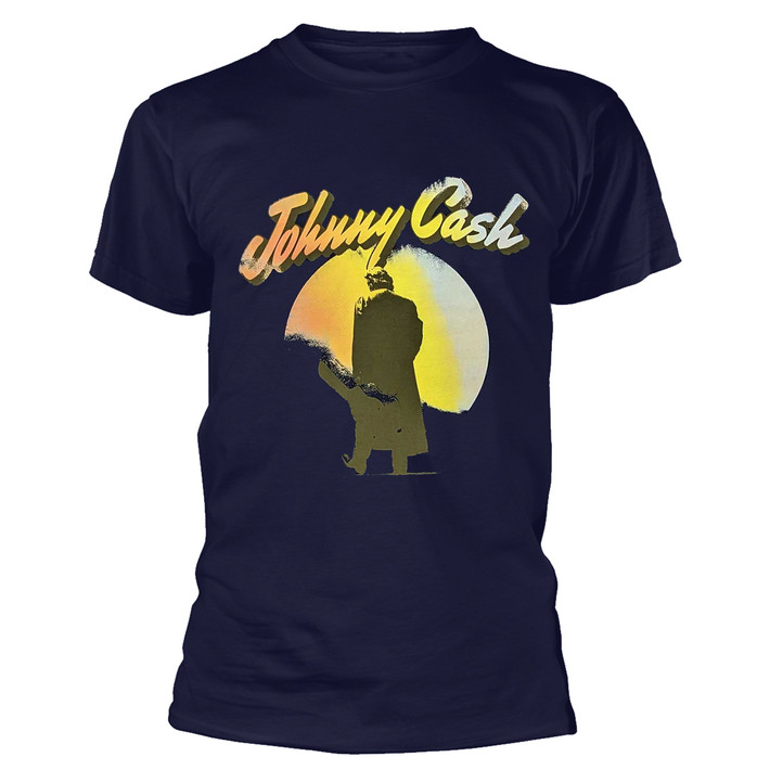 Johnny Cash 'Walking Guitar' (Navy) T-Shirt