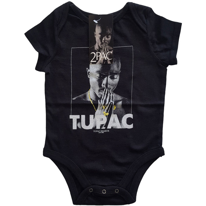 Tupac 'Praying' (Black) Baby Grow