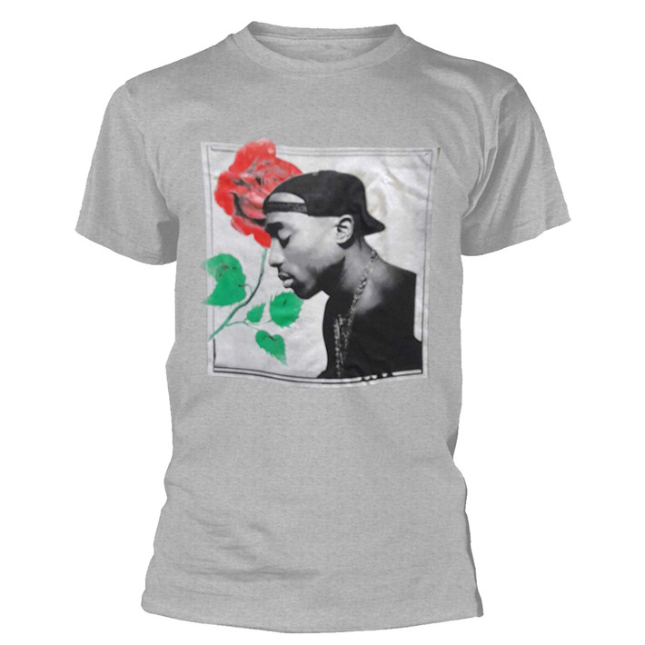 Tupac 'Rose' (Grey) T-Shirt