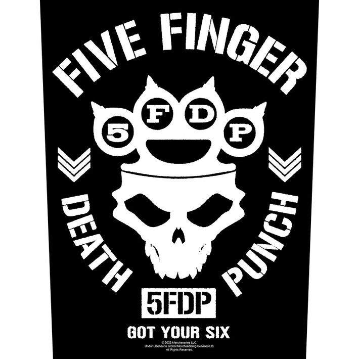 Five Finger Death Punch 'Got Your Six' (Black) Back Patch
