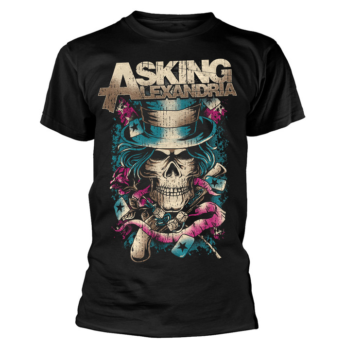 Asking Alexandria 'Hat Skull' (Packaged Black) T-Shirt