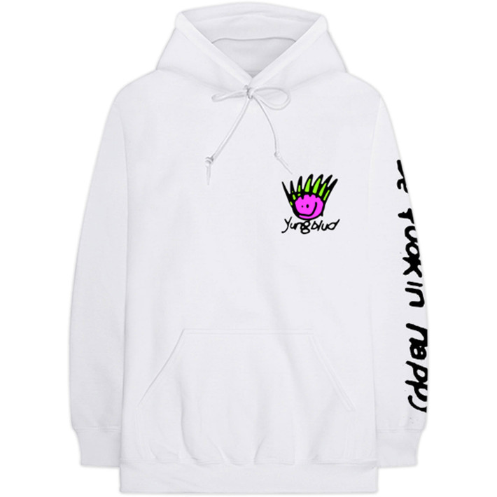 Yungblud 'Face' (White) Pull Over Hoodie Front