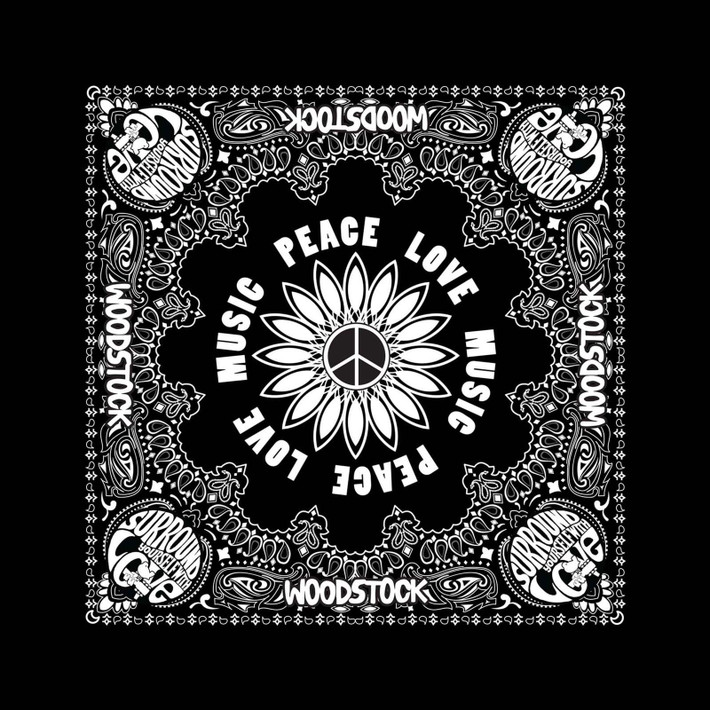 Woodstock 'Peace Love Music' Bandana