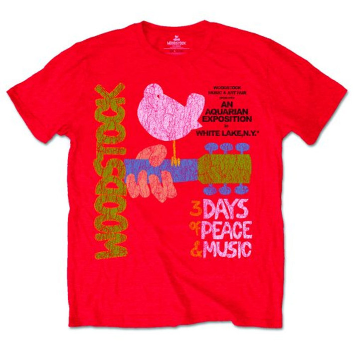 Woodstock 'Classic Vintage Poster' (Red) T-Shirt