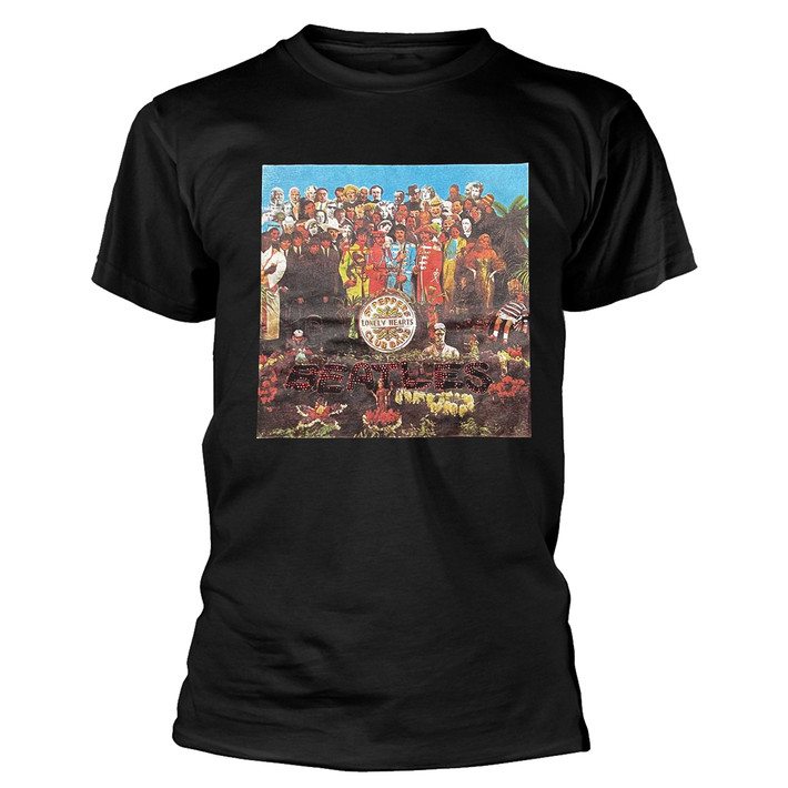 The Beatles 'Sgt Pepper Diamante' (Black) T-Shirt