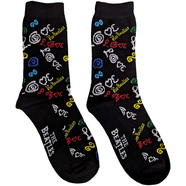 The Beatles 'Love' (Dark Blue) Womens Socks (One Size = UK 4-7)