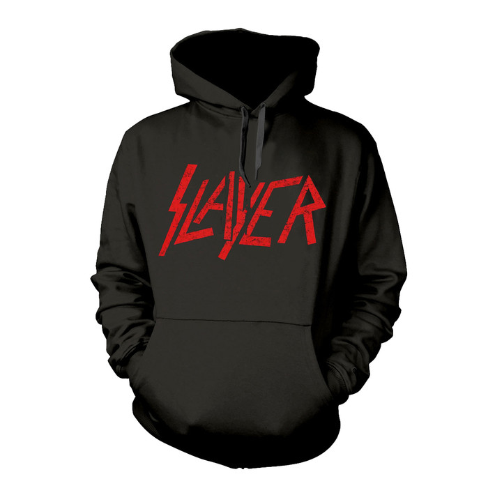 Slayer 'Distressed Logo' (Black) Pull Over Hoodie