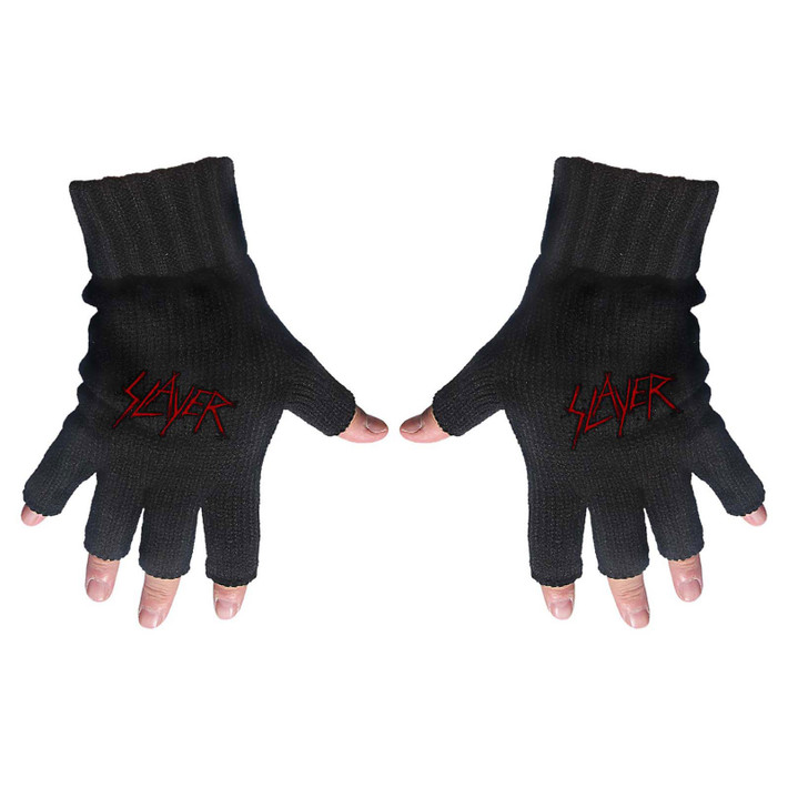 Slayer 'Scratched Logo' Fingerless Gloves