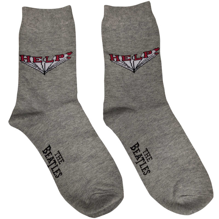 The Beatles 'Help!' (Grey) Socks (One Size = UK 7-11)