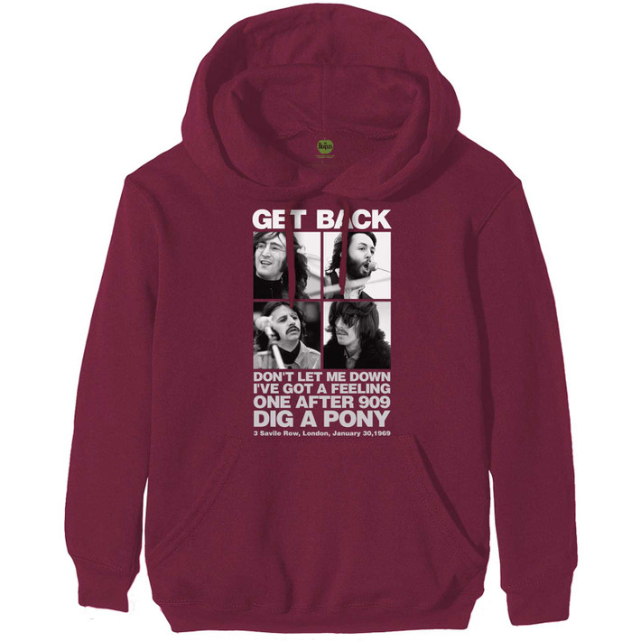 The Beatles '3 Savile Row' (Maroon) Pull Over Hoodie