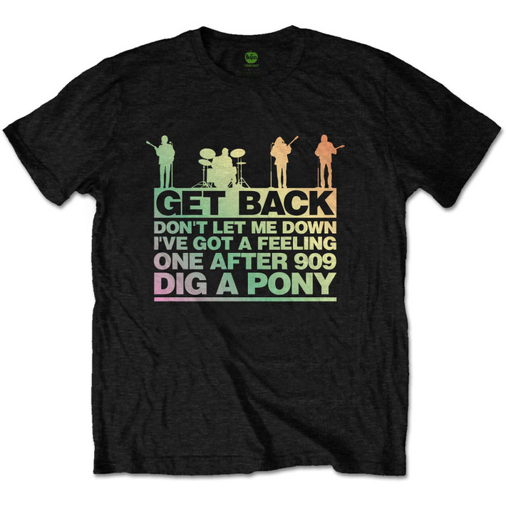 The Beatles 'Get Back Gradient' (Black) T-Shirt