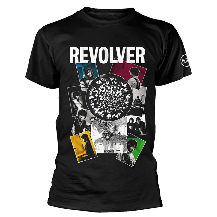 The Beatles 'Revolver Montage' (Black) T-Shirt