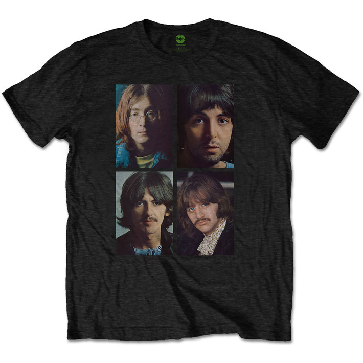 The Beatles 'White Album Faces BP' (Black) T-Shirt