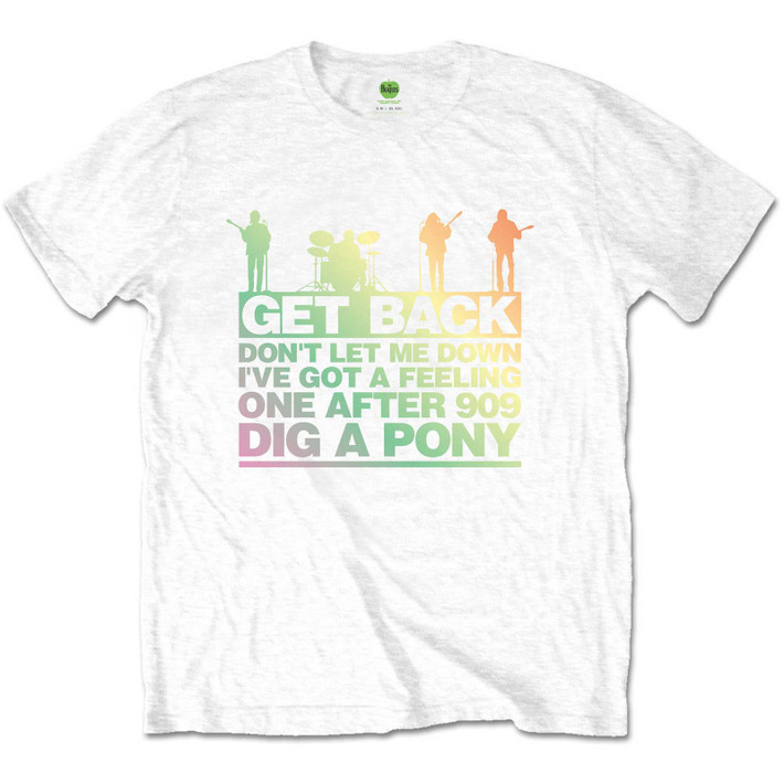 The Beatles 'Get Back Gradient' (White) T-Shirt