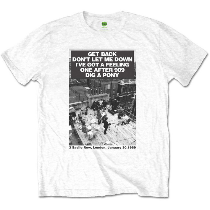 The Beatles 'Rooftop Songs' (White) T-Shirt