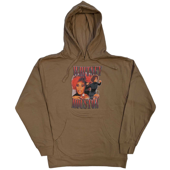 Whitney Houston '90's Homage' (Brown) Pull Over Hoodie