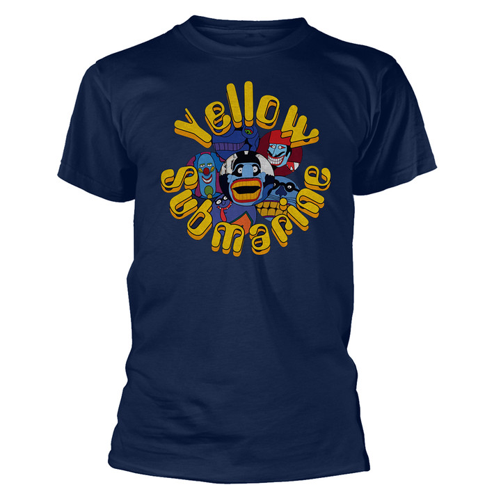 The Beatles 'Yellow Submarine Baddies' (Navy) T-Shirt