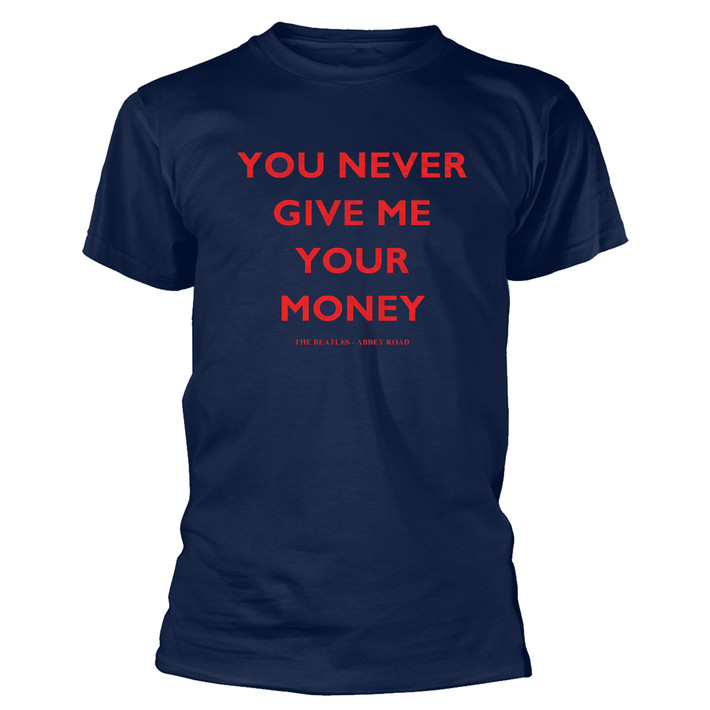 The Beatles 'You Never Give Me Your Money' (Navy) T-Shirt