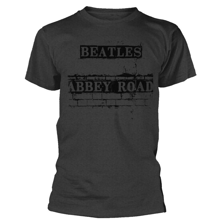 The Beatles 'Abbey Road Sign' (Grey) T-Shirt