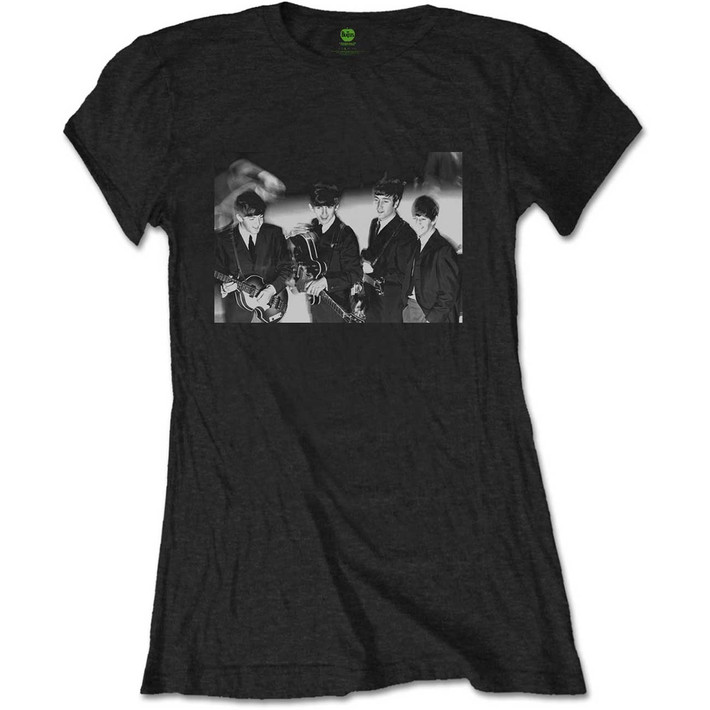 The Beatles 'Smiles Photo' (Black) Womens Fitted T-Shirt