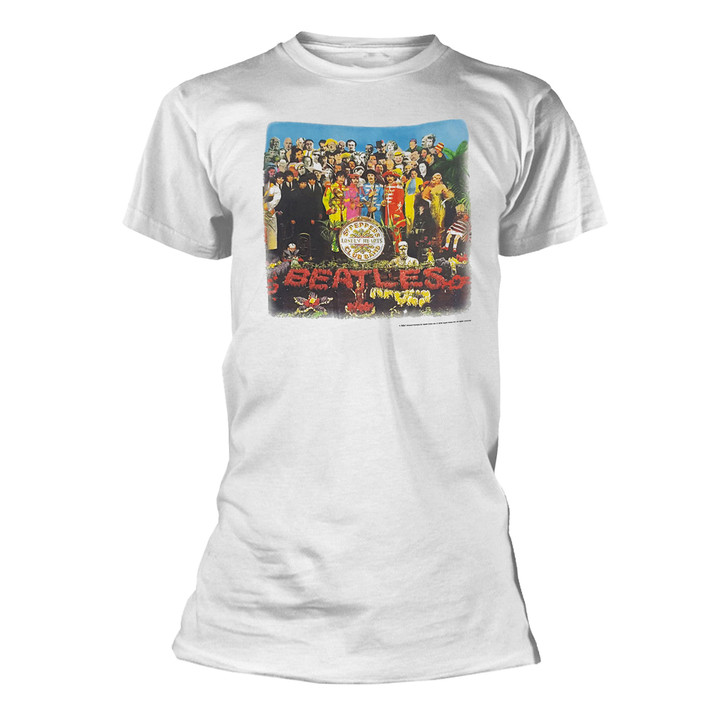 The Beatles 'Sgt Pepper' (White) Womens Fitted T-Shirt