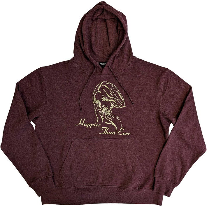 Billie Eilish 'Happier Than Ever' (Brown) Pull Over Hoodie